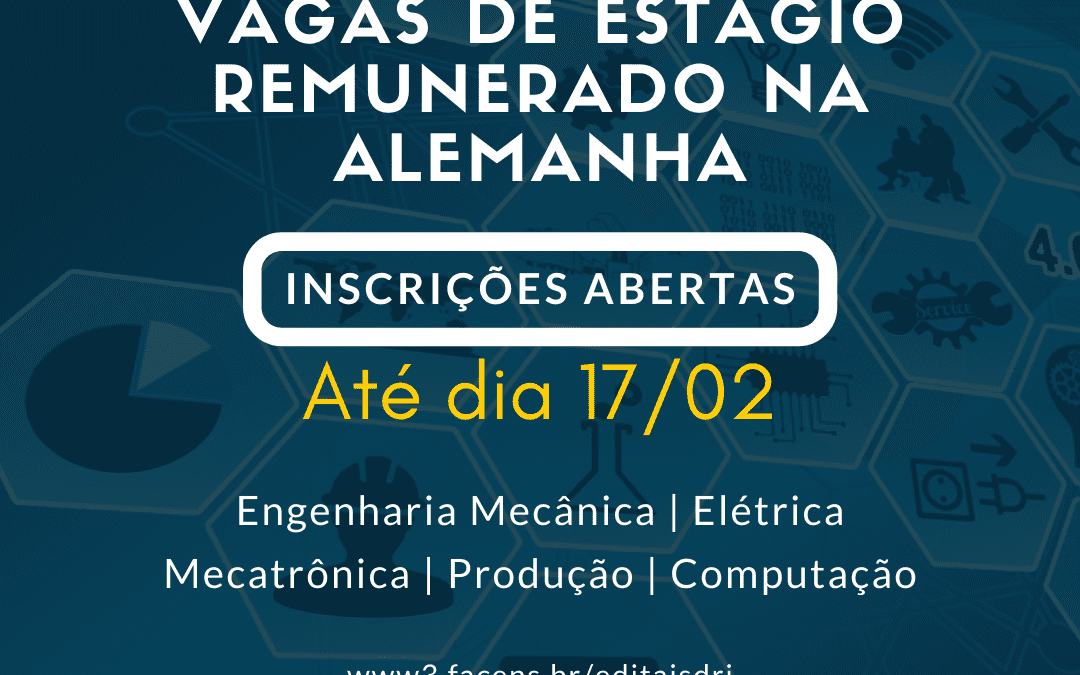 Edital para estágio remunerado na Alemanha com inscrições até 17/02